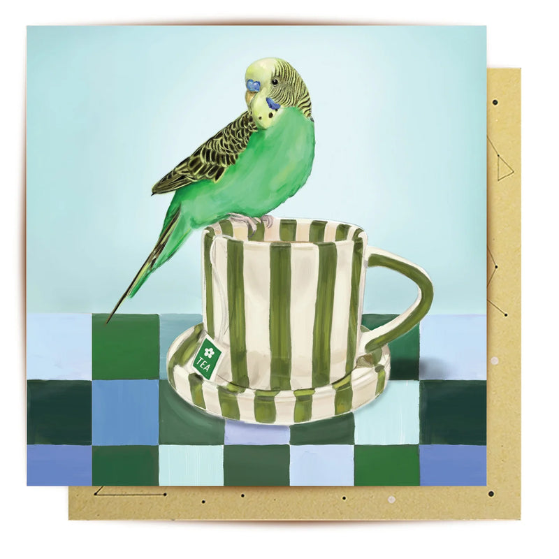 La La Land Melbourne Breakfast budgie greeting card