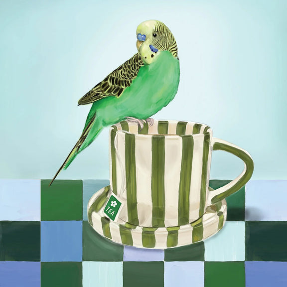 Melbourne Breakfast bird greeting card by La La Land
