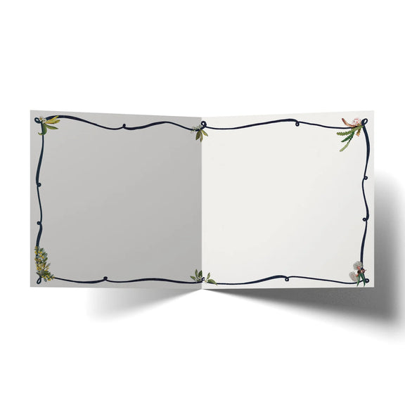 Square 14cm wedding greeting card with kraft envelope