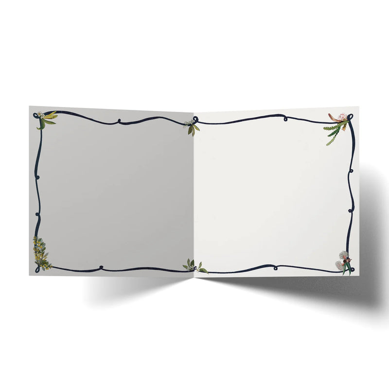 Square 14cm wedding greeting card with kraft envelope