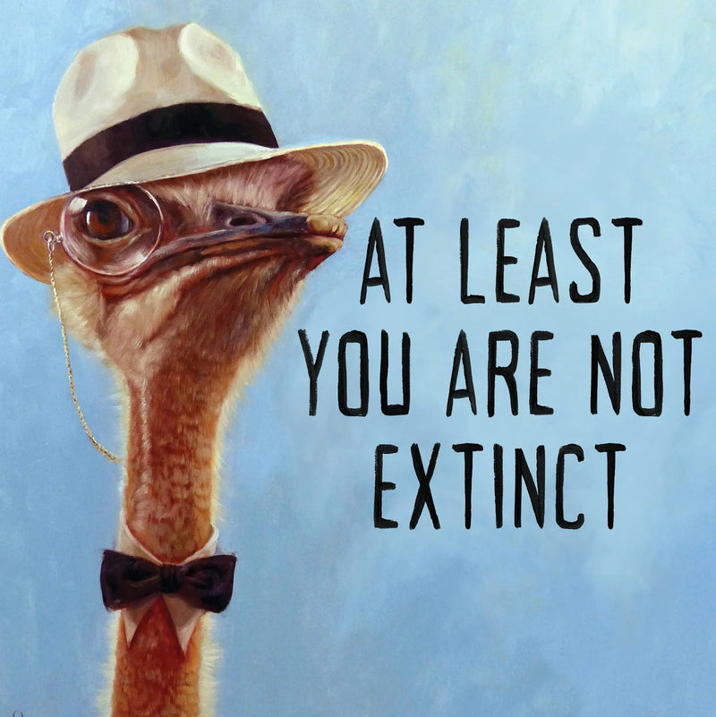 Blank inside You Are Not Extinct card with printed kraft envelope