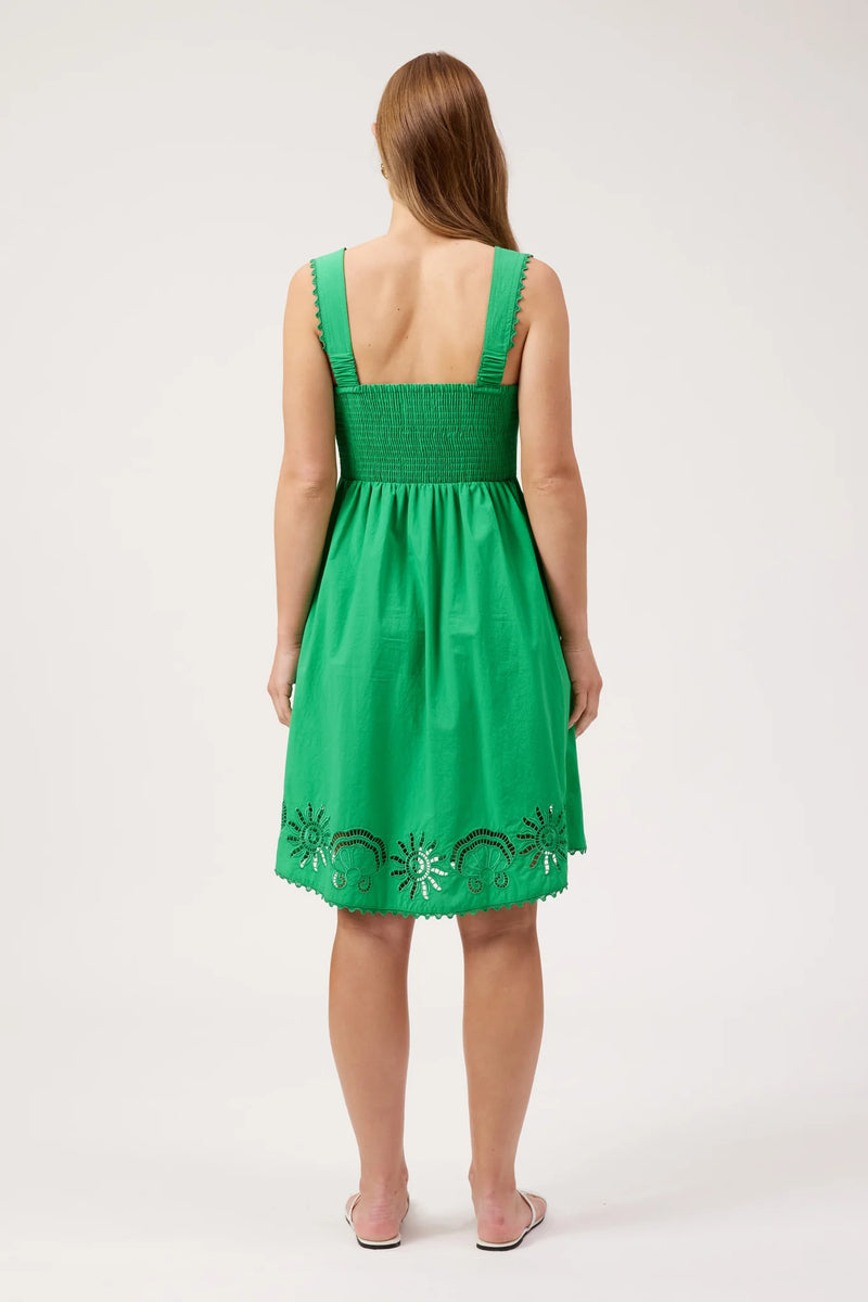 Short green summer dress