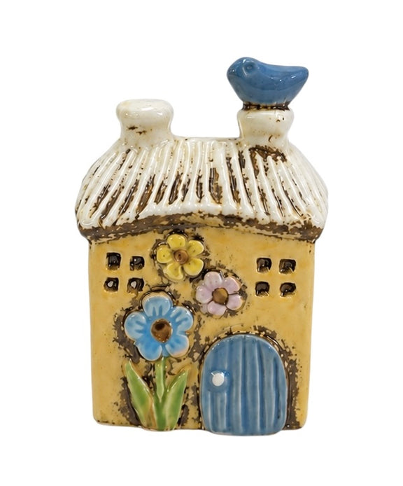 Little Yellow Bird House ceramic fairy garden decoration