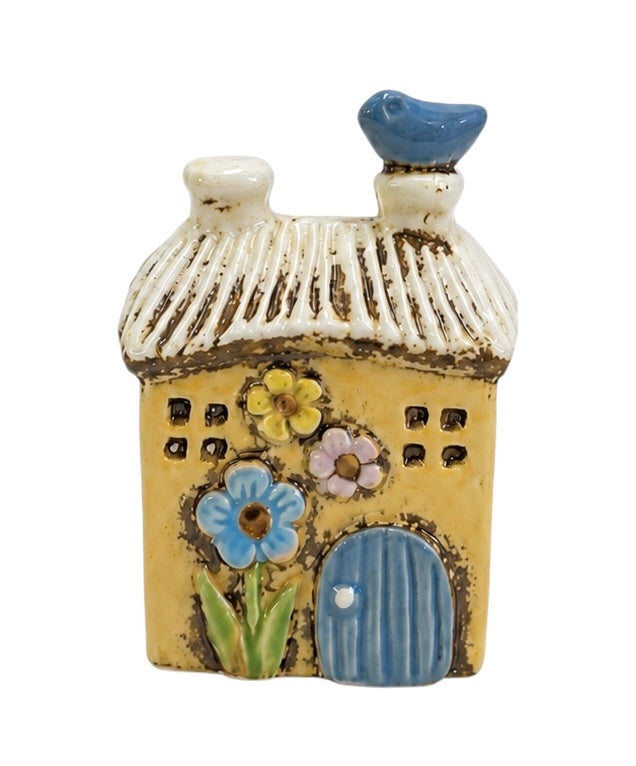 Little Yellow Bird House ceramic fairy garden decoration