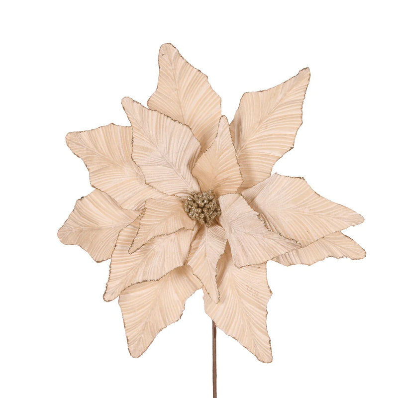 Luxe Champagne Poinsettia Christmas decoration 50cm