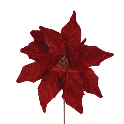Luxe Red Poinsettia Christmas decoration 50cm