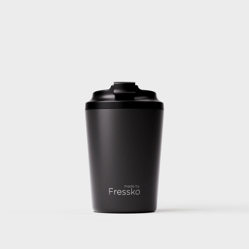 Made by Fressko Ceramic Bino 8oz reusable coffee cup in Coal