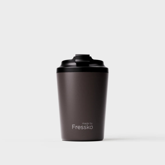 Made by Fressko Ceramic Bino 8oz reusable coffee cup in Espresso