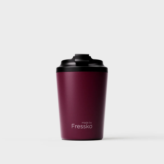 Made by Fressko Ceramic Bino 8oz reusable coffee cup in Pinot