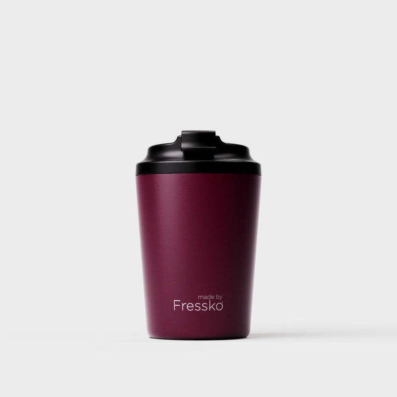 Made by Fressko Ceramic Bino 8oz reusable coffee cup in Pinot