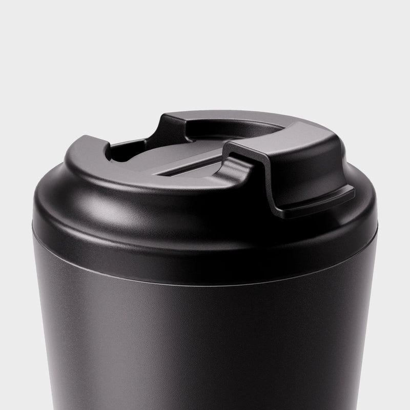 Ceramic Camino 340mL reusable cup with colour-matched Coal interior