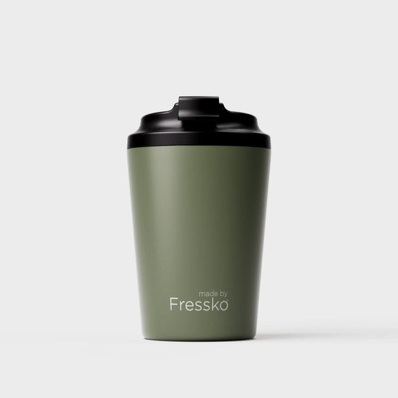Made by Fressko Ceramic Camino 12oz reusable coffee cup in Khaki