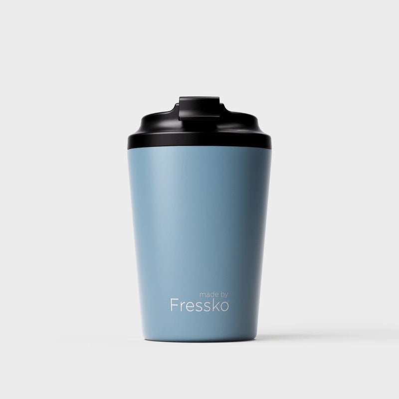 Made by Fressko Ceramic Camino 12oz reusable coffee cup in River blue