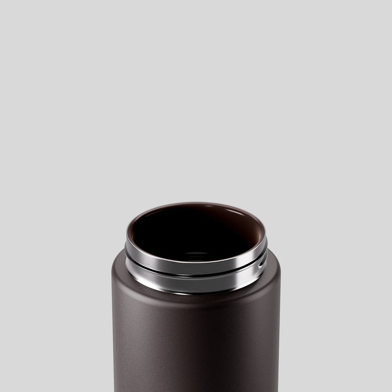 Ceramic-lined Espresso drink bottle with soft wrist strap