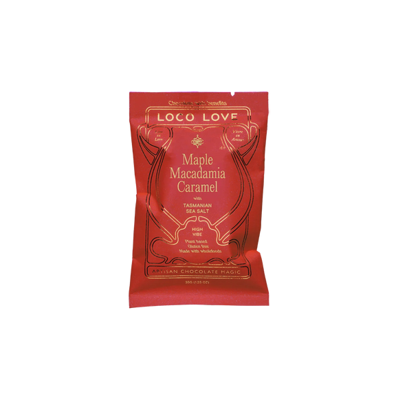 Maple Macadamia Caramel coated in dark cacao