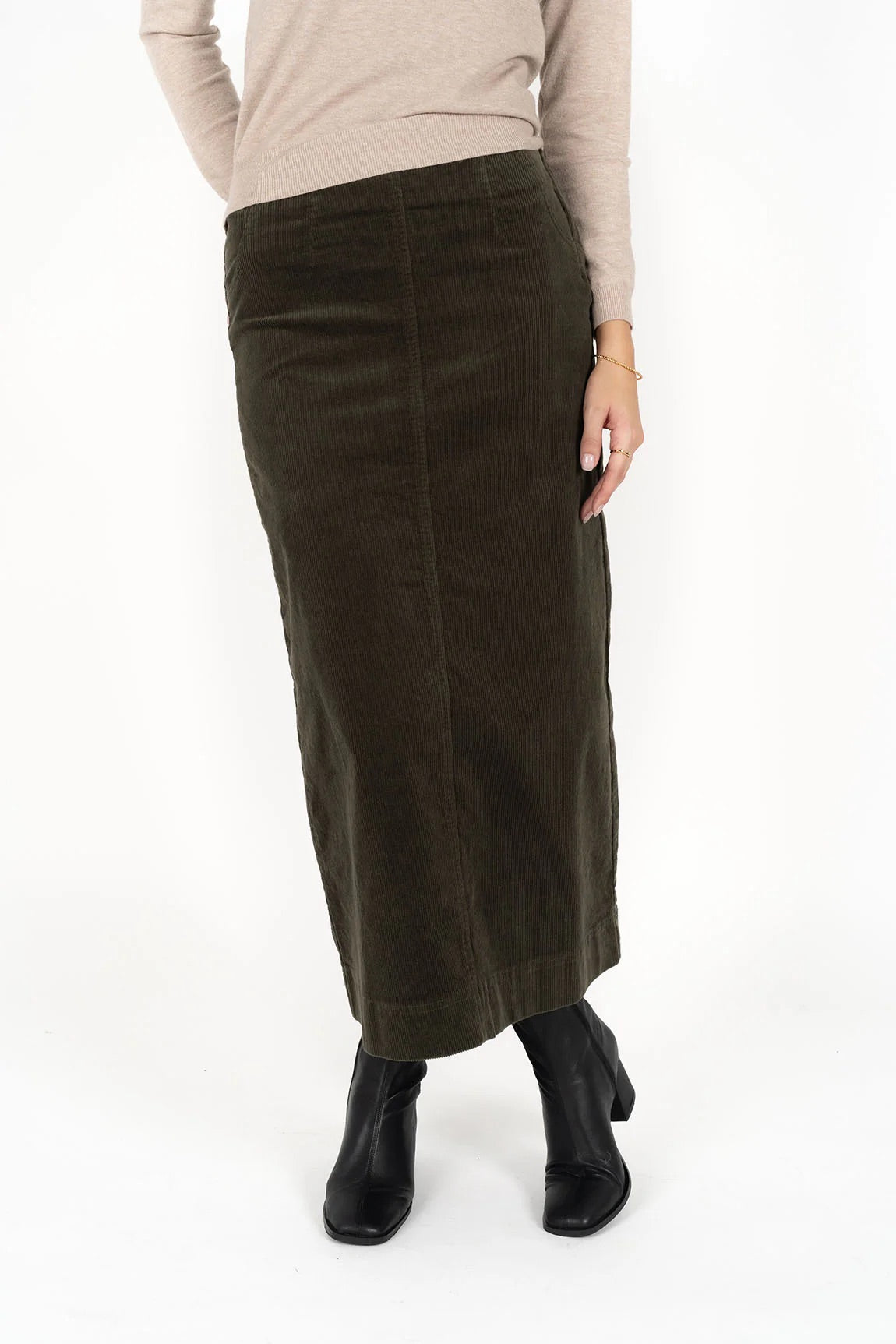 Billie Cord Skirt Moss