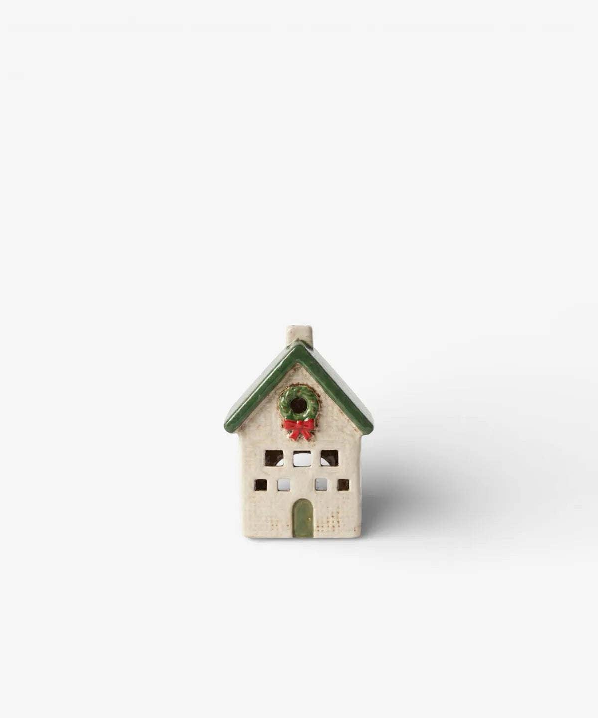 Nordgard Cottage with Bow Wreath Scandinavian Christmas decoration 