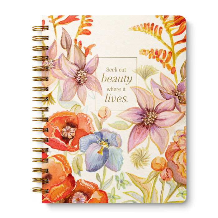 Seek Out Beauty Spiral Notebook – inspirational lined journal