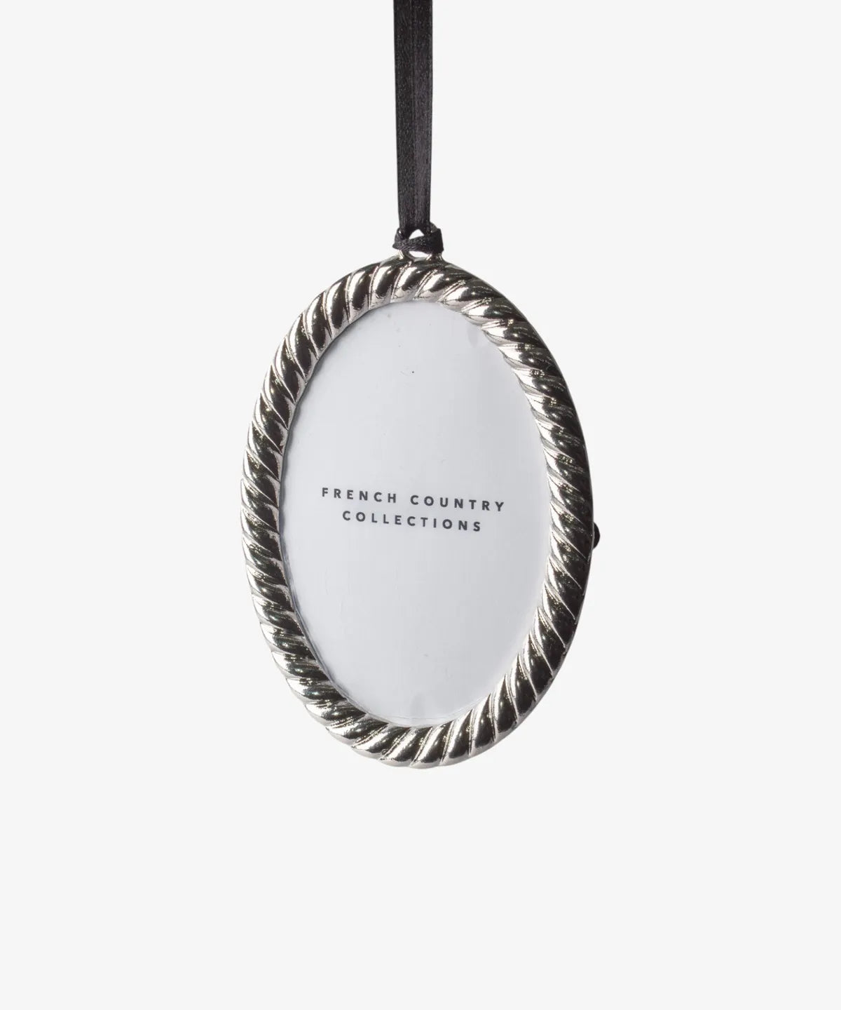 Oval Rope silver hanging photo frame Christmas ornament 