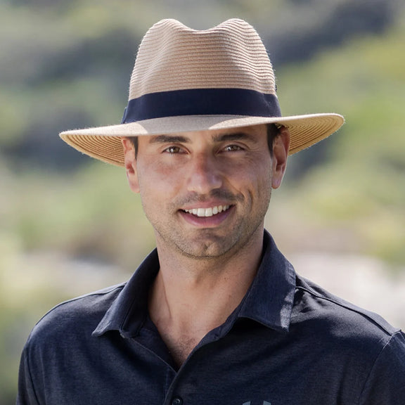 Phoenix Panamate travel hat with magnetic golf ball marker
