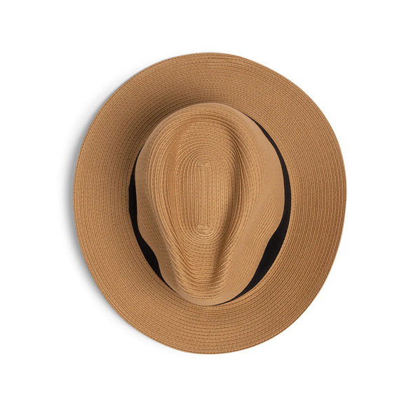 Caramel UPF50+ golf hat with adjustable internal fit