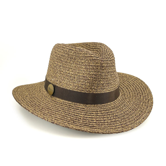 Chocolate UPF50+ golf hat with adjustable internal fit