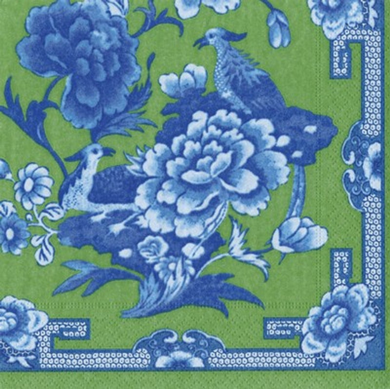 Cocktail Napkins Green & Blue Plate