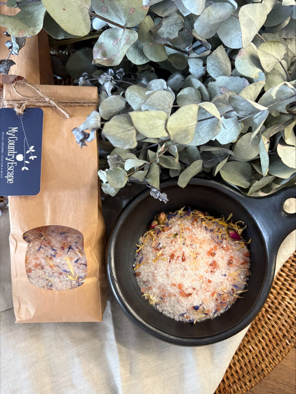 Pure Escape botanical bath salts handmade in Canungra Queensland