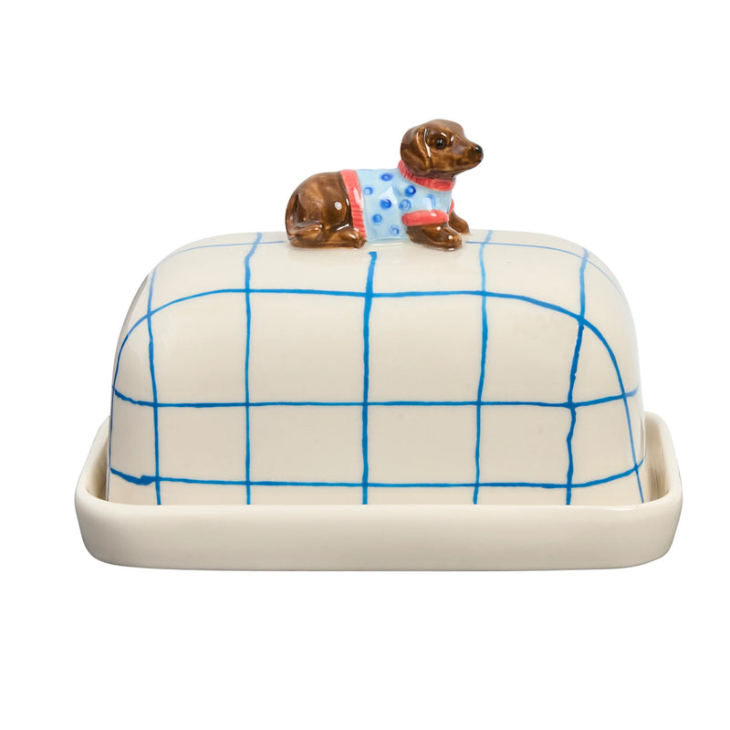 Robert Gordon Butter Up dachshund butter dish in high-fired porcelain