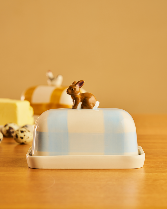 Robert Gordon Butter Dish in Rabbit Butter Up design