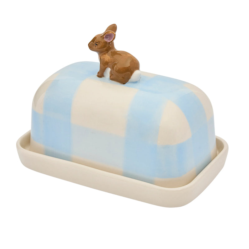 Rabbit Butter Up porcelain butter dish by Robert Gordon