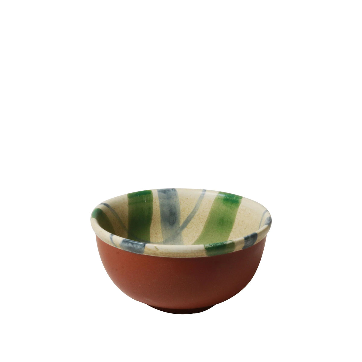 Small stoneware Christmas bowl with cinnamon tartan design