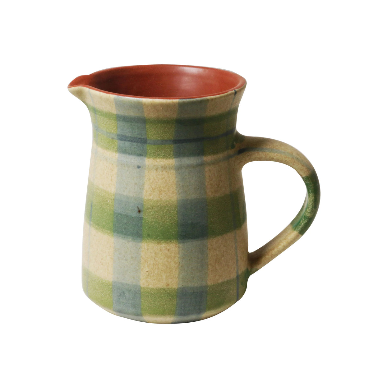 Stoneware Christmas serving jug with cinnamon tartan design