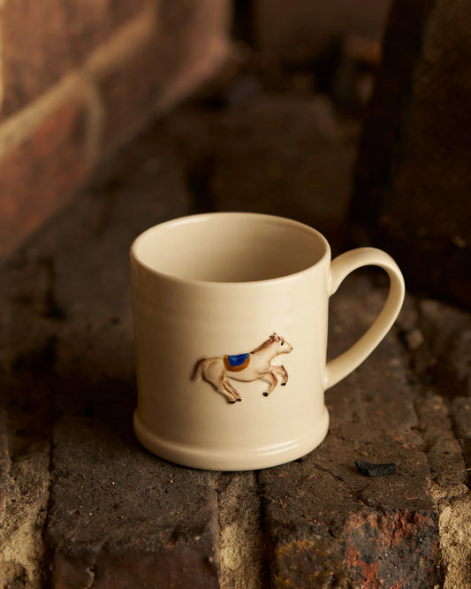 Hand-painted horse stoneware mug by Robert Gordon