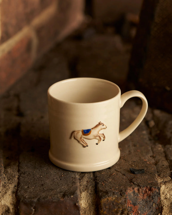 Hand-painted horse stoneware mug by Robert Gordon