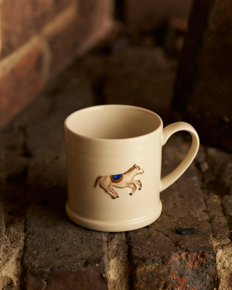 Hand-painted horse stoneware mug by Robert Gordon