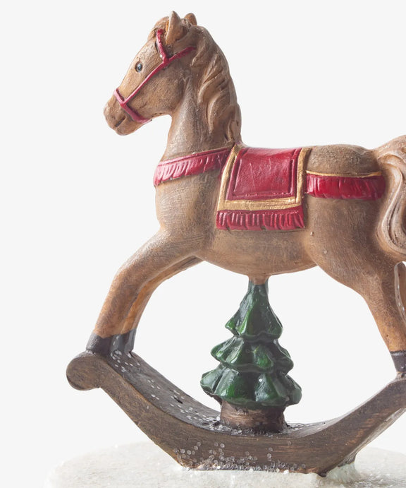 christmas rocking horse musical box