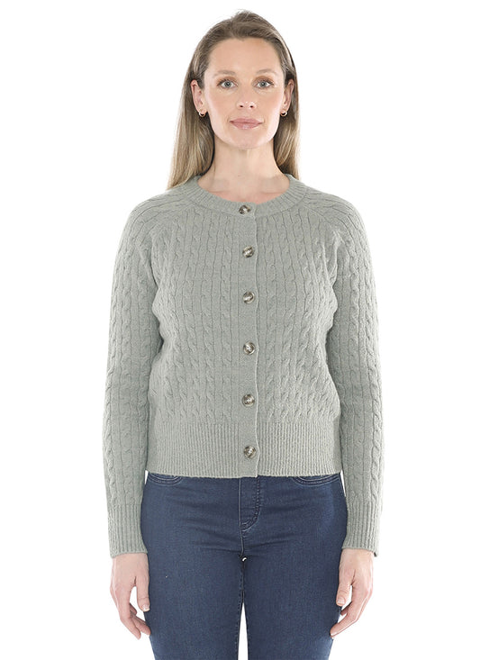 Cable Cardigan Sage