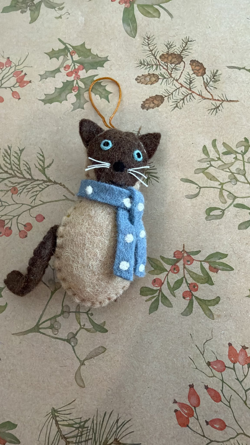 Siamese cat handmade felt Christmas decoration