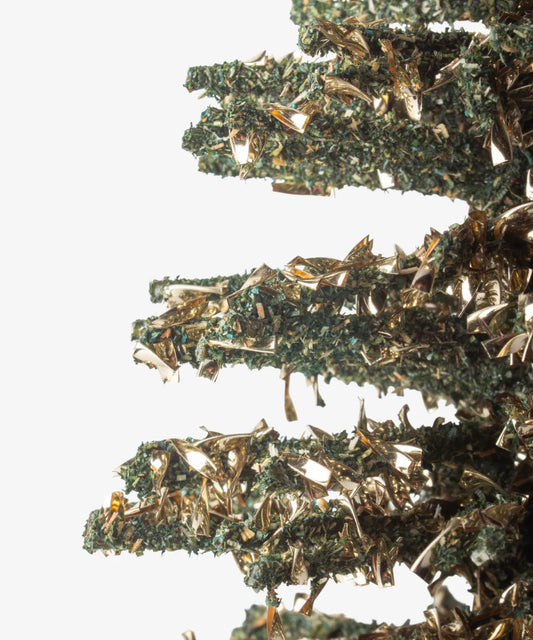 Green Starlit Fir Christmas decoration crafted from iron and resin 