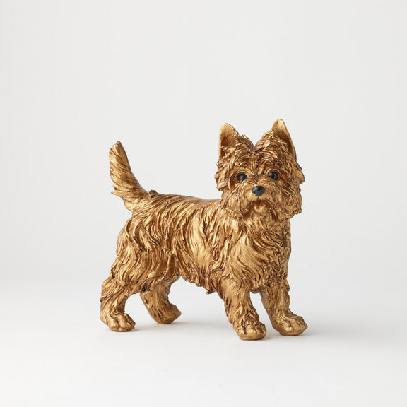 Terri Scottish Terrier dog sculpture in antique gold