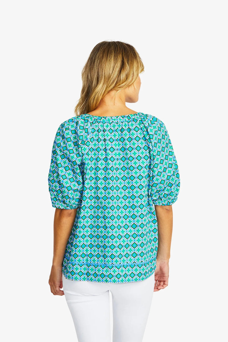 Sorrento Poplin Top - Sorrento Print
