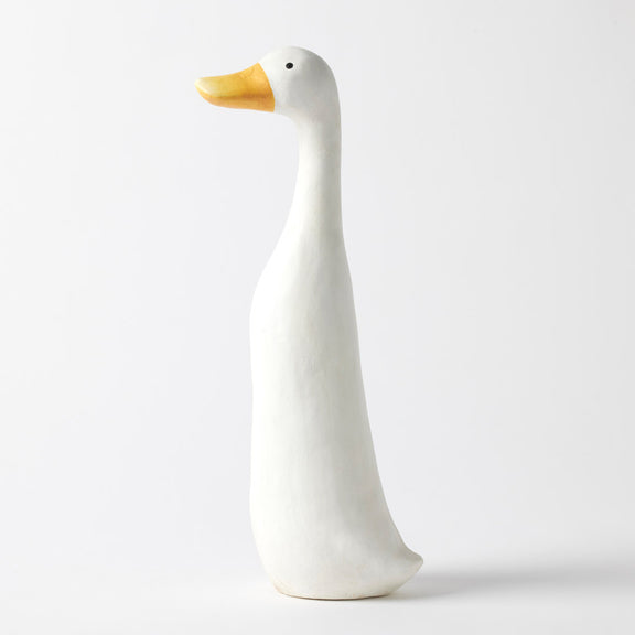 Large Waddle Duck Sculpture in cream resin