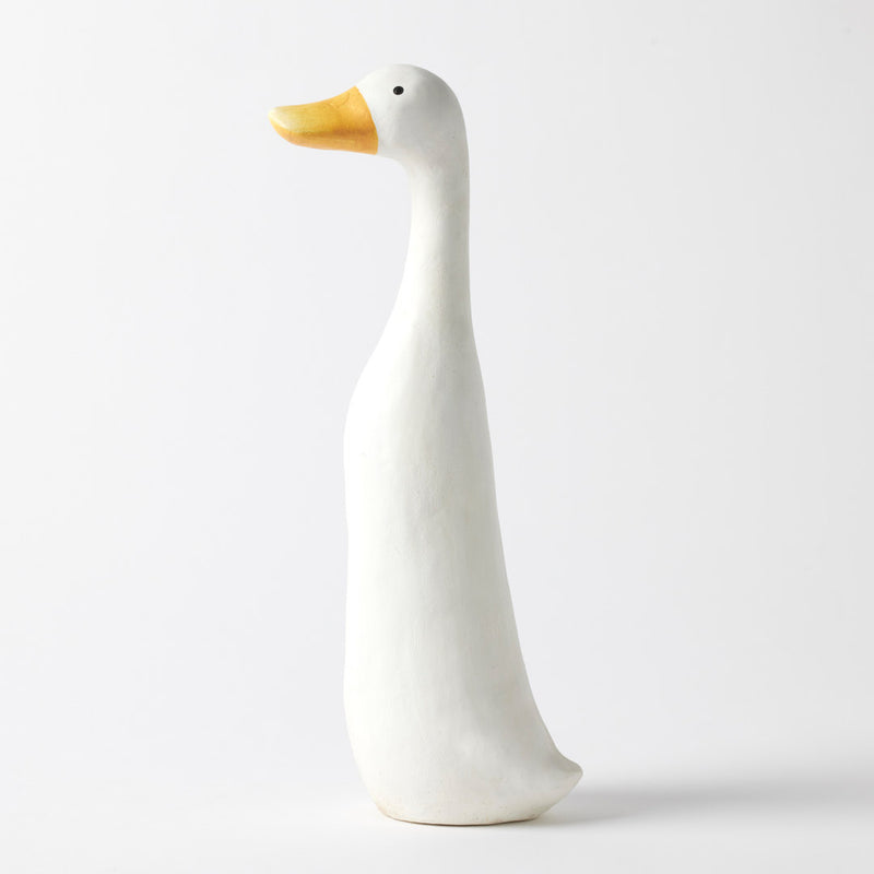 Large Waddle Duck Sculpture in cream resin