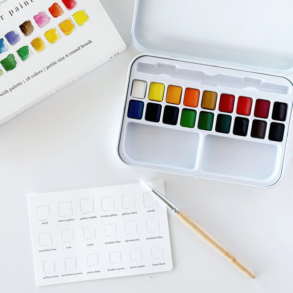 Compact Emily Lex Studio watercolour set for painting workbooks and notecards
