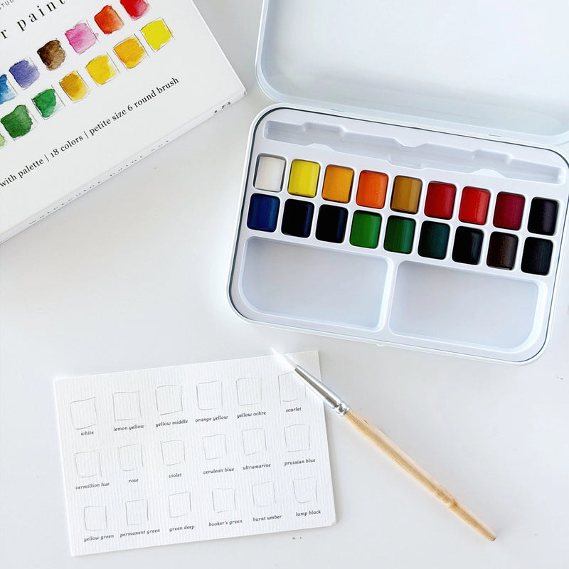Compact Emily Lex Studio watercolour set for painting workbooks and notecards