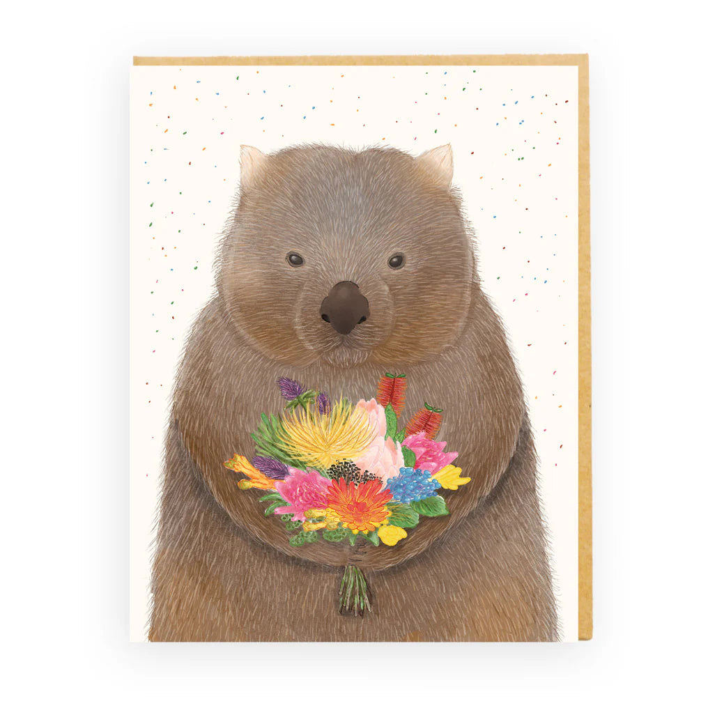 wombat bouquet card australia