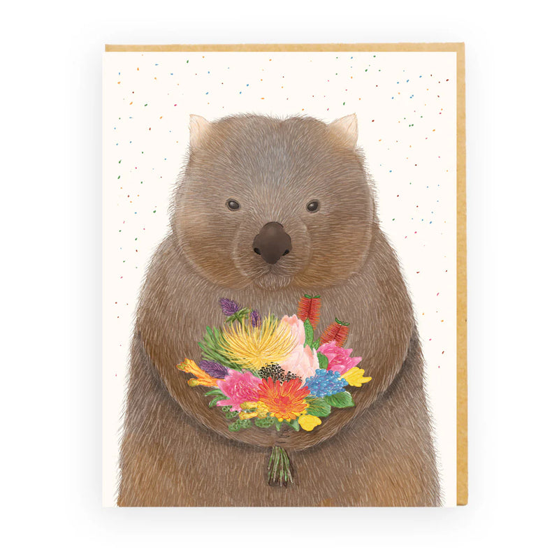 wombat bouquet card australia